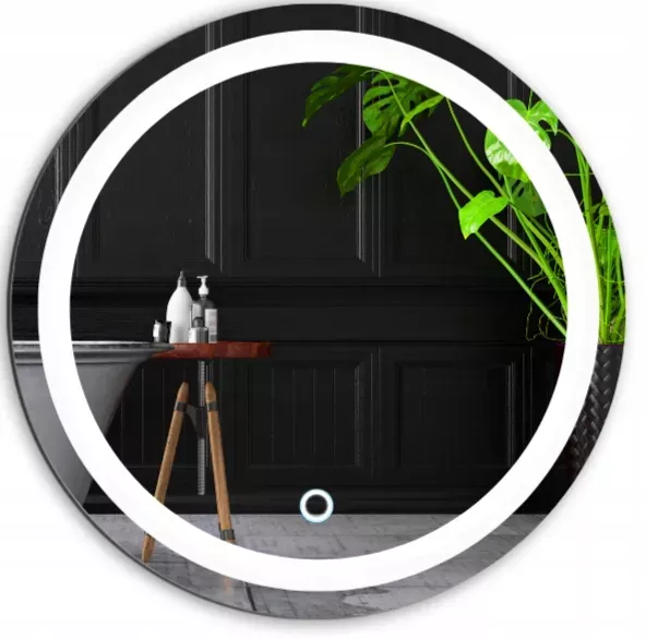 Lustro LED 80 cm Włącznik Podświetlane Dotyk   ŚCIEMNIACZ