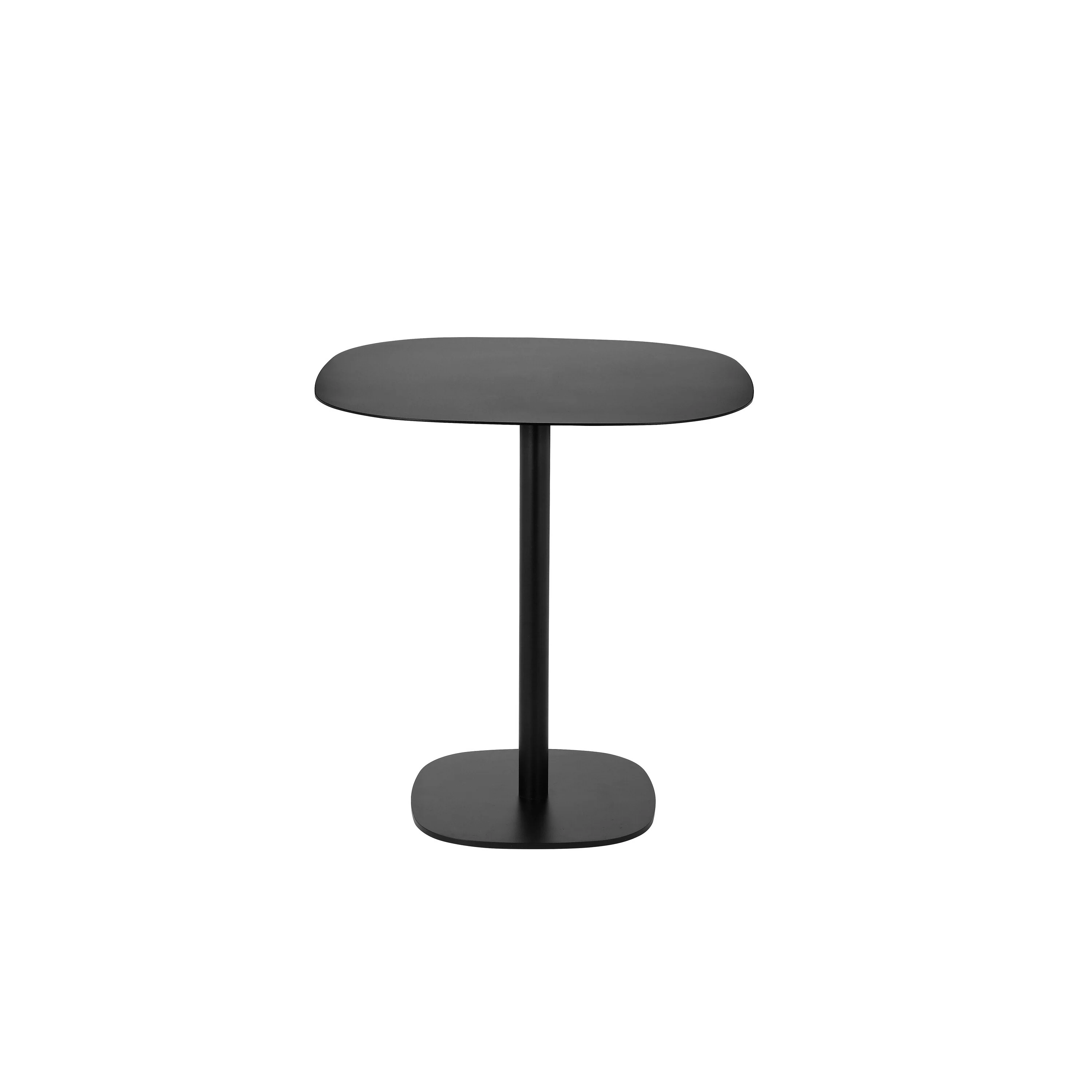 Liki 28 Inch Bistro Dining Table, Round Top and Base, Modern Black Metal