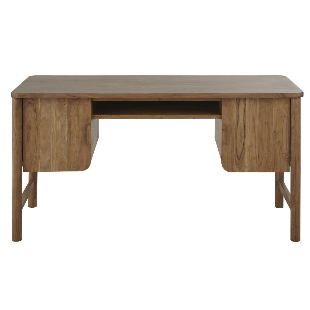 Sacramento - Bureau 2 portes en bois d'acacia teinté