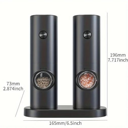 NNETM Electric Pepper Grinder Set - 2pcs Household Sea Salt Ginders