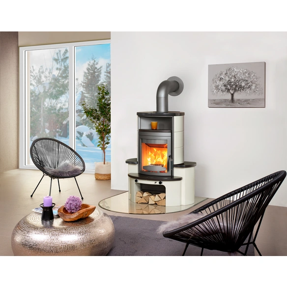 Kaminofen »Avenso GT ECOplus«, meteorschwarz/cremeweiß, Stahl/Keramik, 8 kW, Dauerbrand geeignet