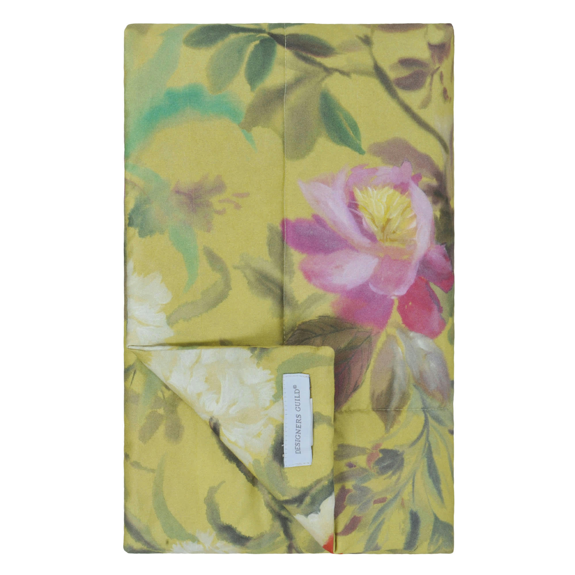 PROSERPINE OCHER - Courtepointe en satin de coton Vert 140x220