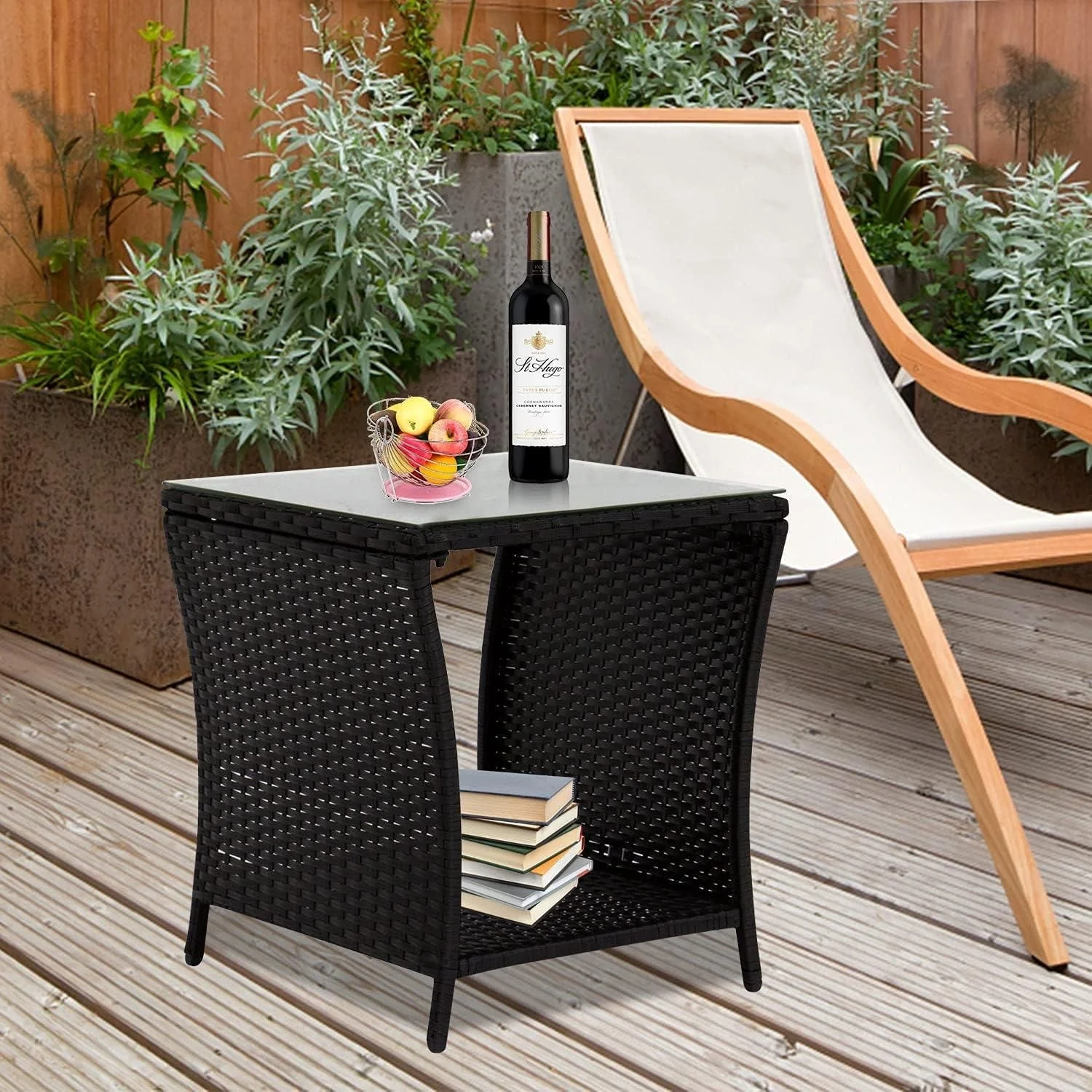 Wilminton Outdoor Square Wicker Side Table by Havenside Home