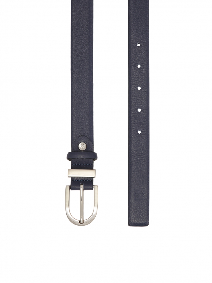 Navy blue narrow belt with D-ring buckle