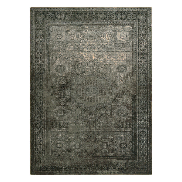 Dywan wełniany OMEGA MAMLUK Rozeta vintage iron zielony 170x235 cm