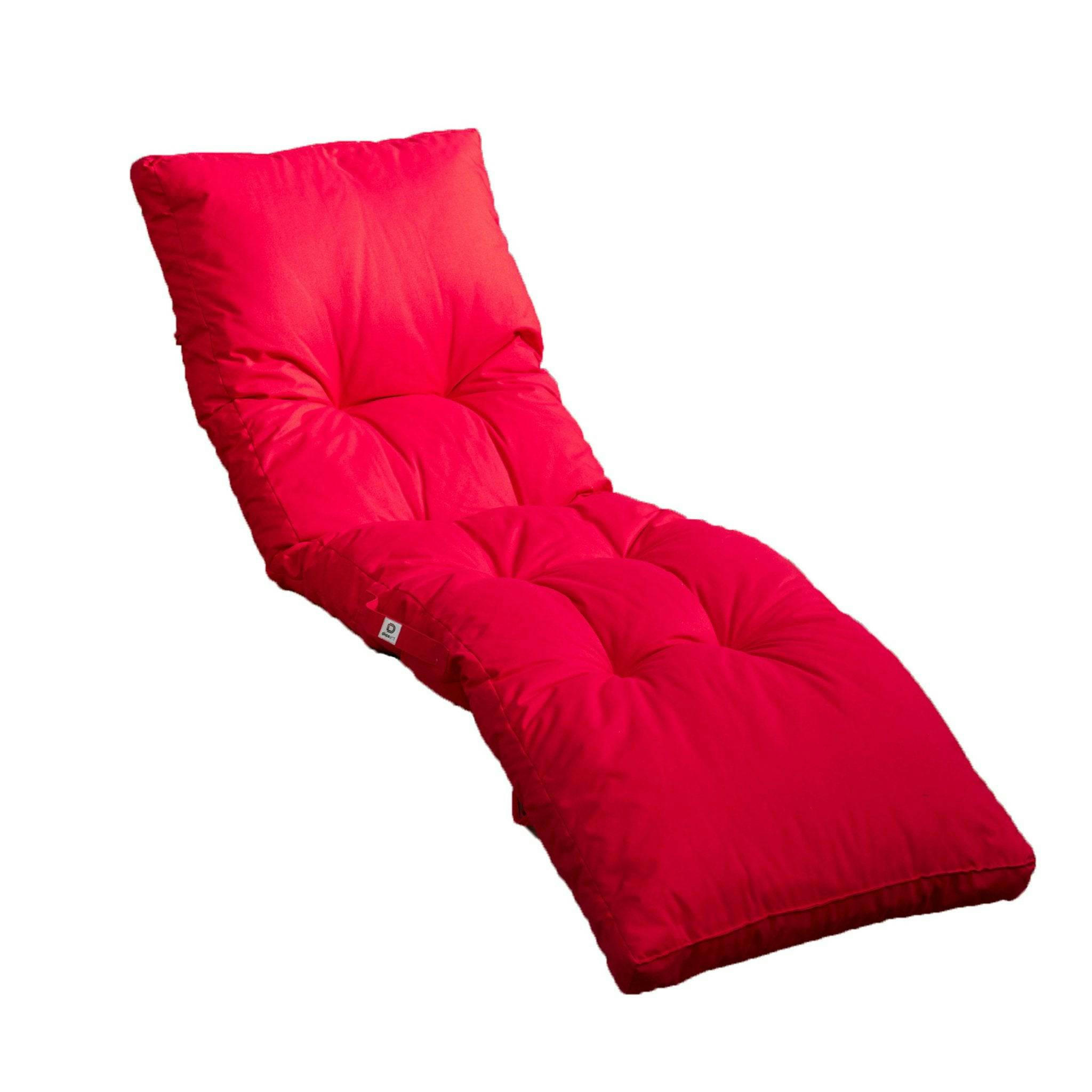 - Coussin pour bain de soleil en polyester 185 x55cm rouge