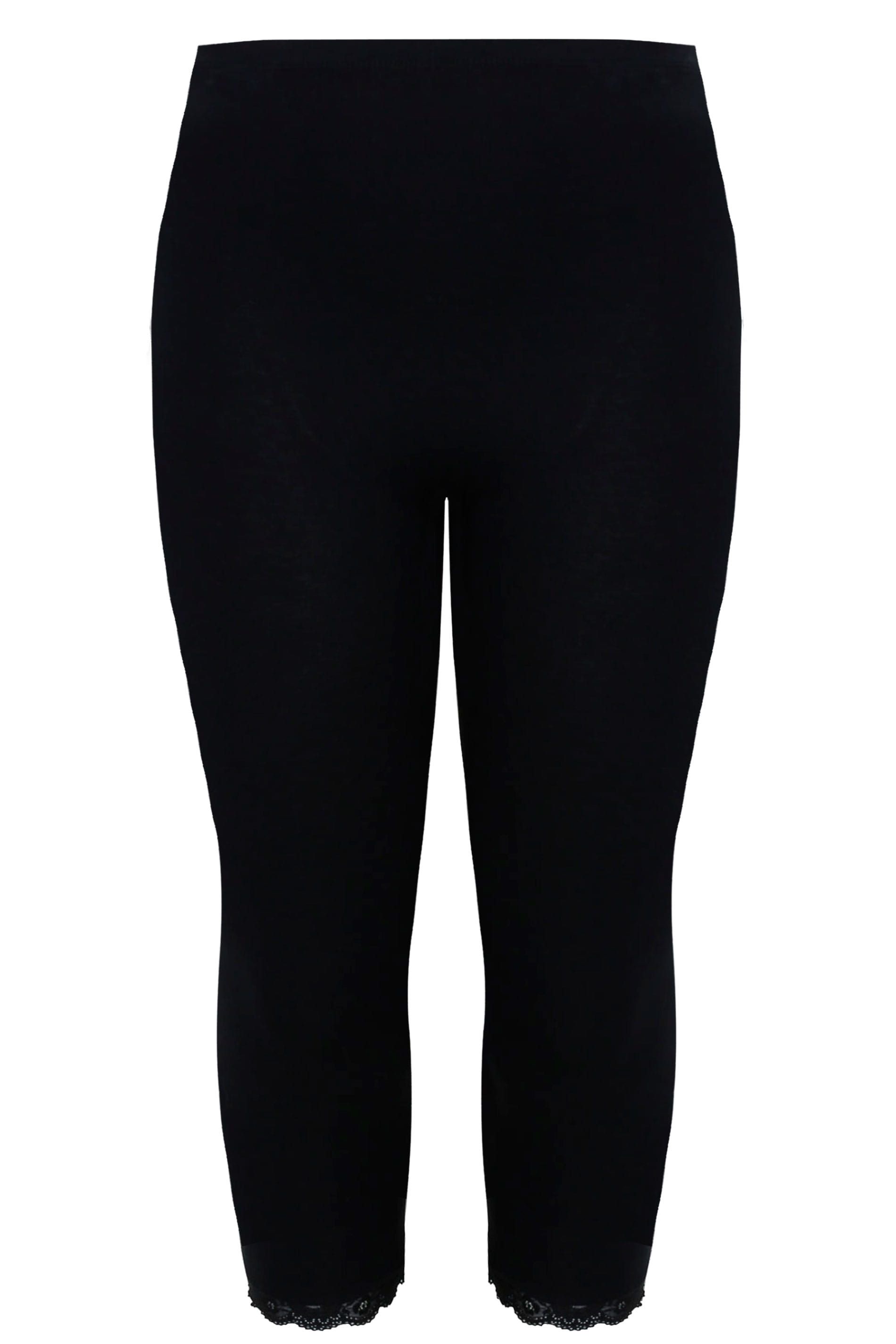 Yours Lace Trim Crop Leggings