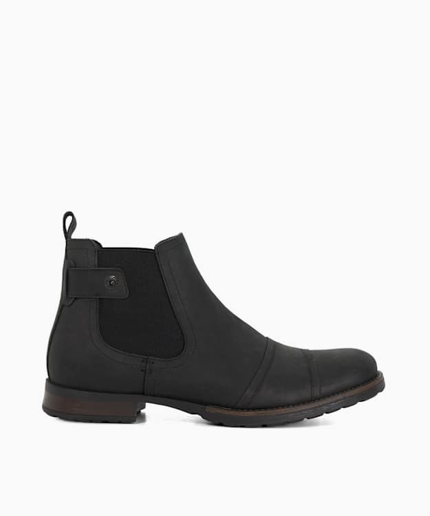 Saltwood Black - Leather Casual Chelsea Boots