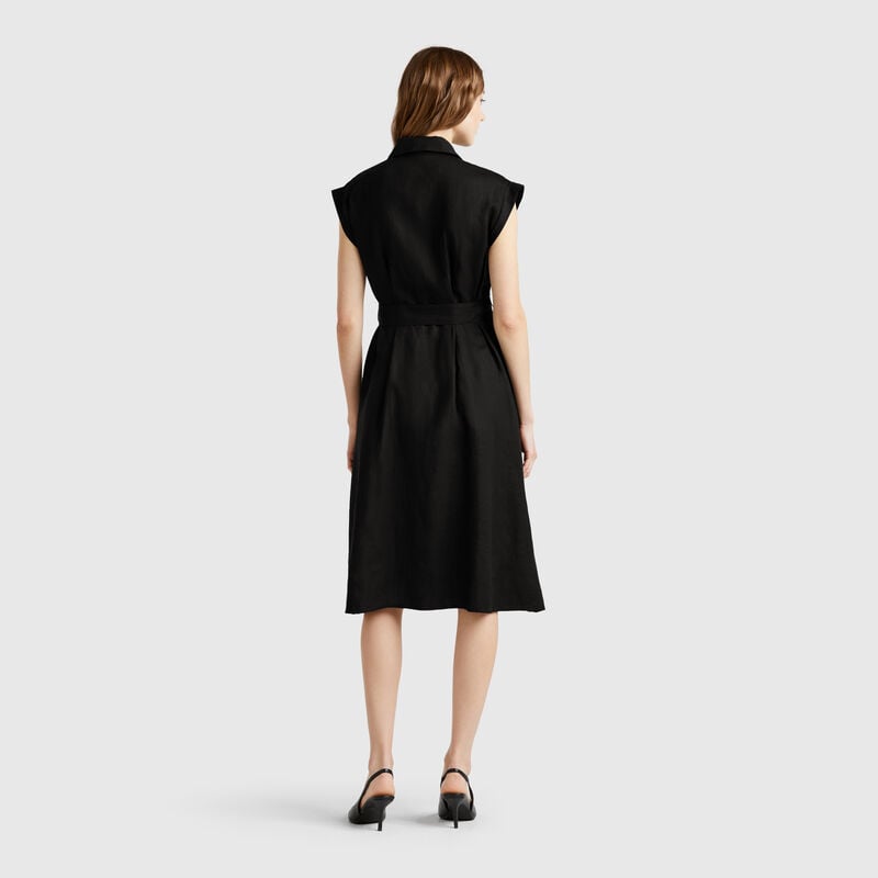 Shirt dress in pure linen