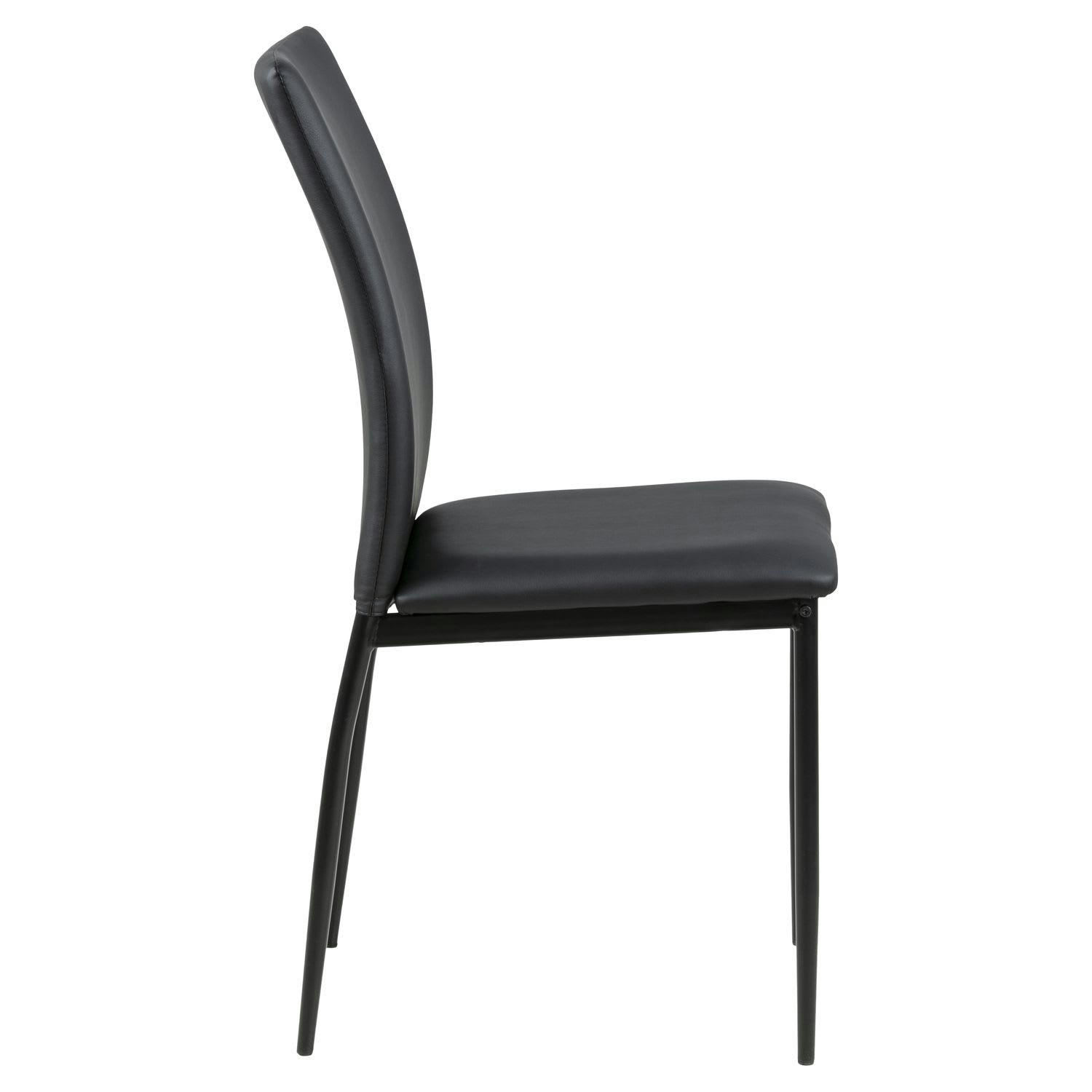 JULIA - Lot de 4 chaises de salle à manger en similicuir noir