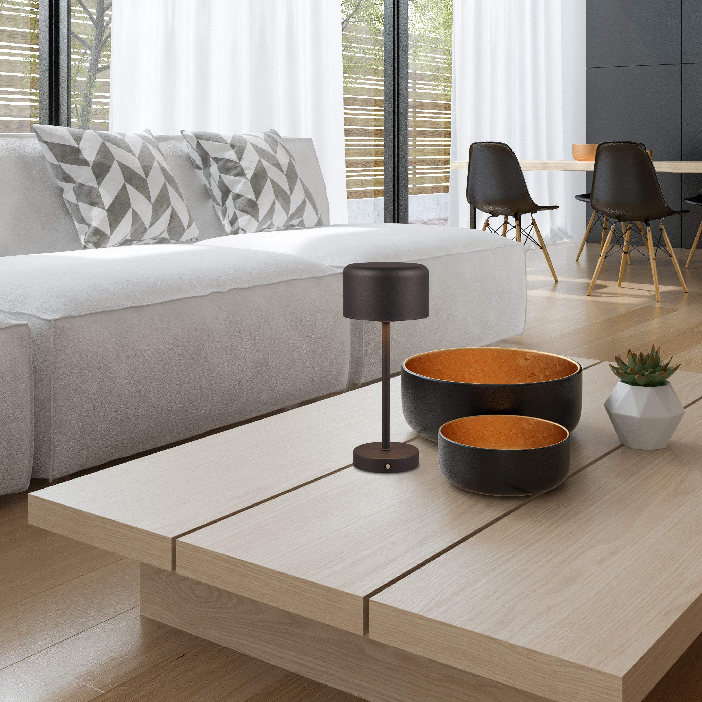 Reality Jeff Oplaadbare Tafellamp - Zwart