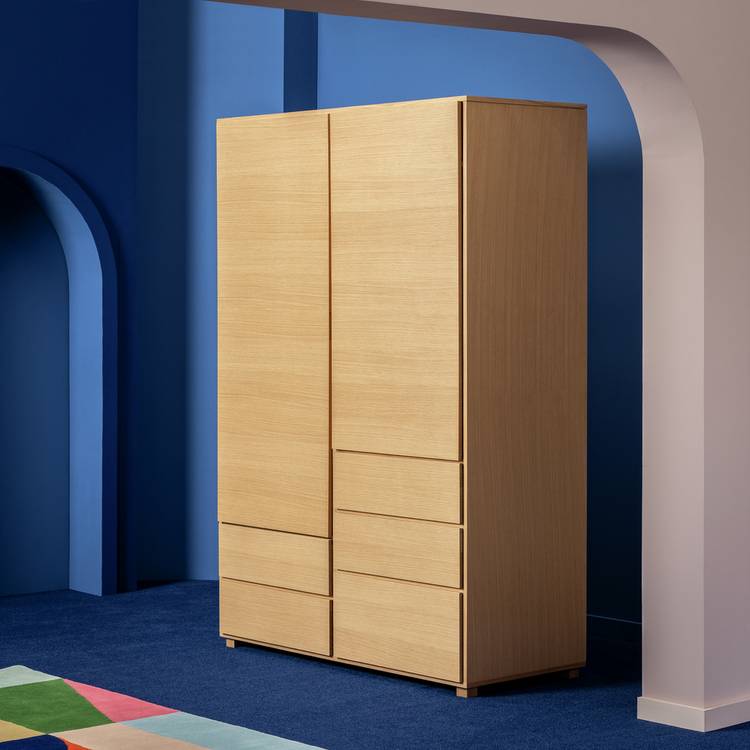Habitat 60 Hana 2 Door 5 Drawer Wardrobe - Oak