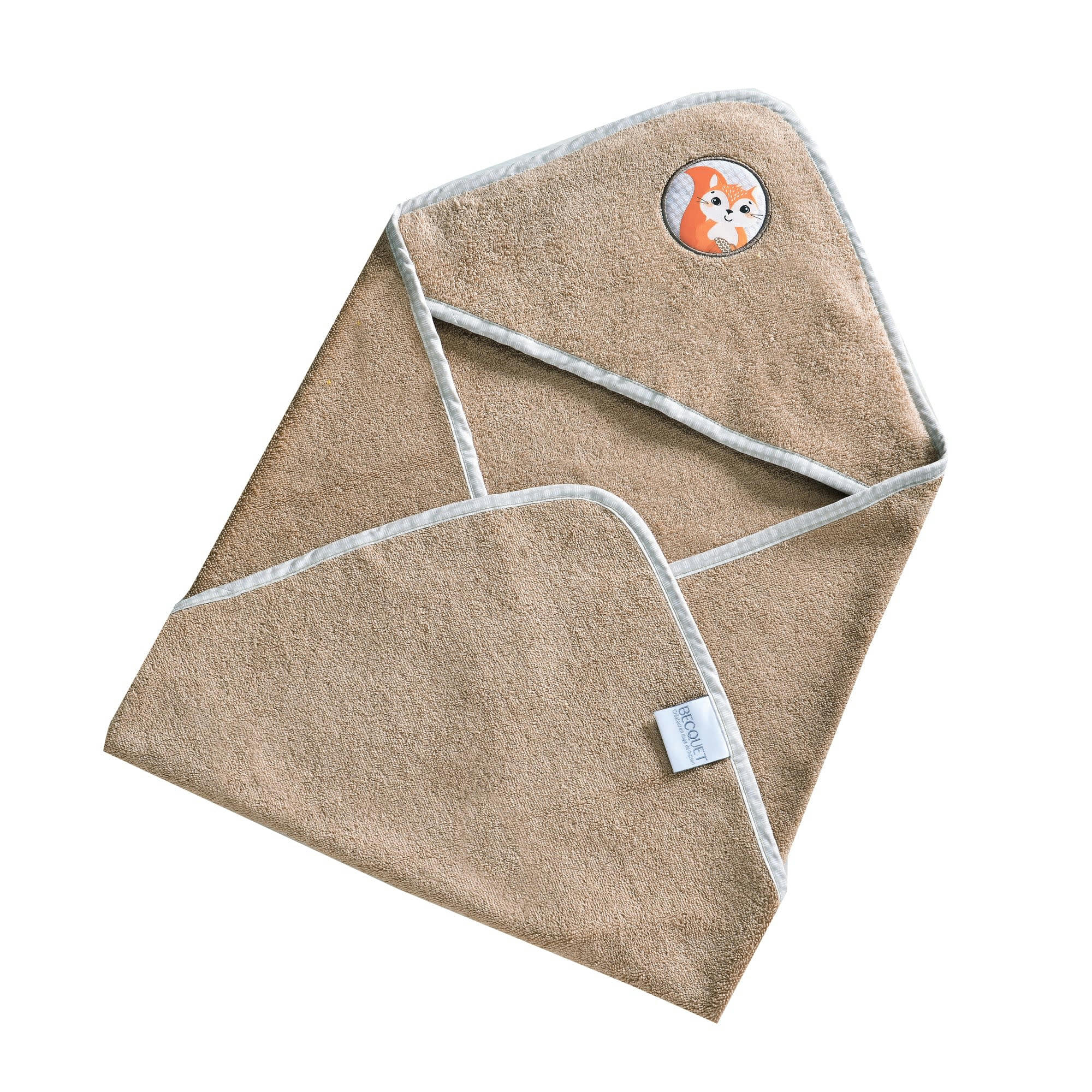 PETITES BETES - Cape de bain bébé beige 70X70 en coton
