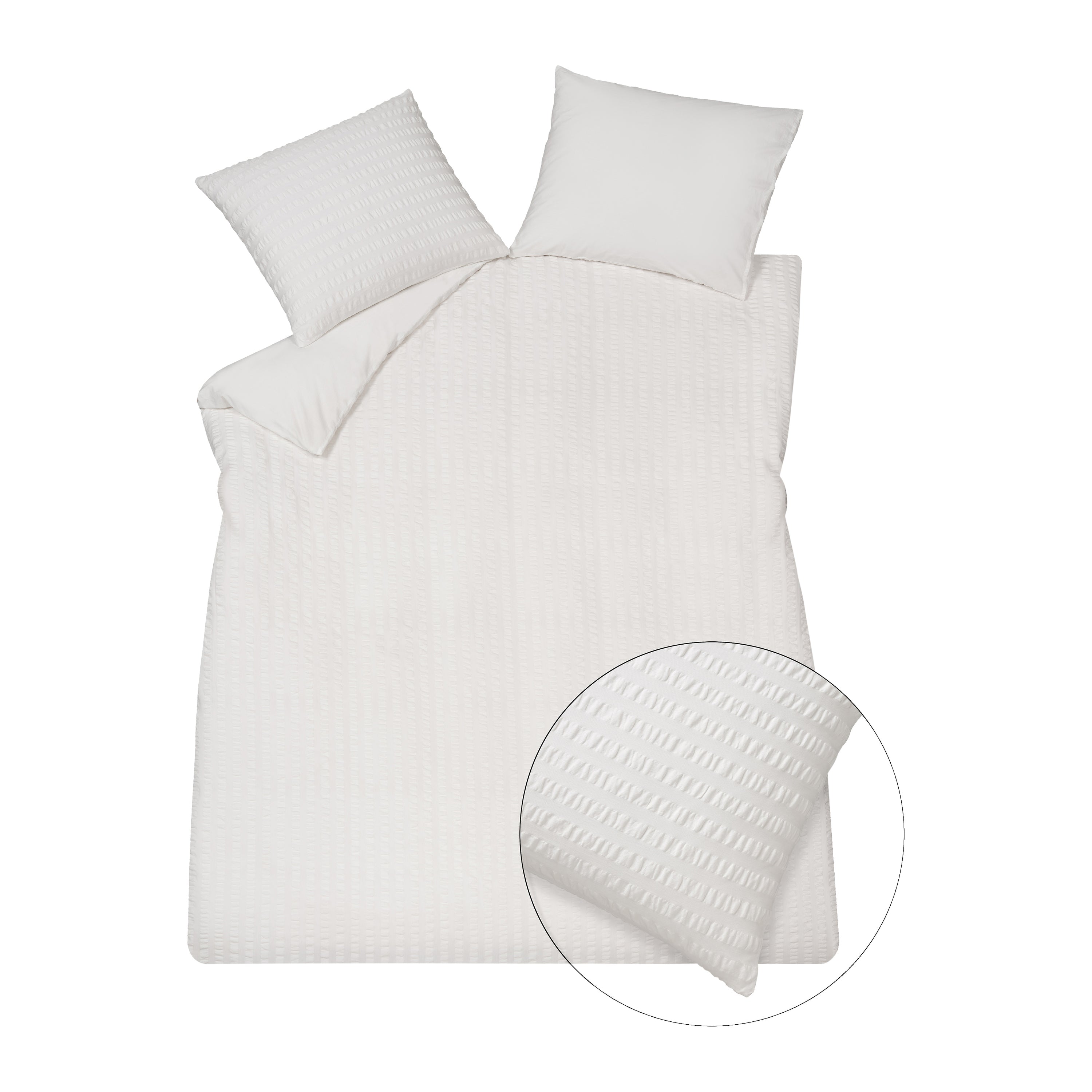 Vandyck Pure Dekbedovertrek Seersucker 240 x 200/220 cm - Wit