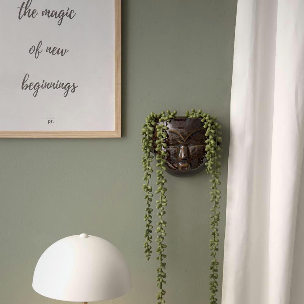 MASQUE - Cache-pot mural masque céramique