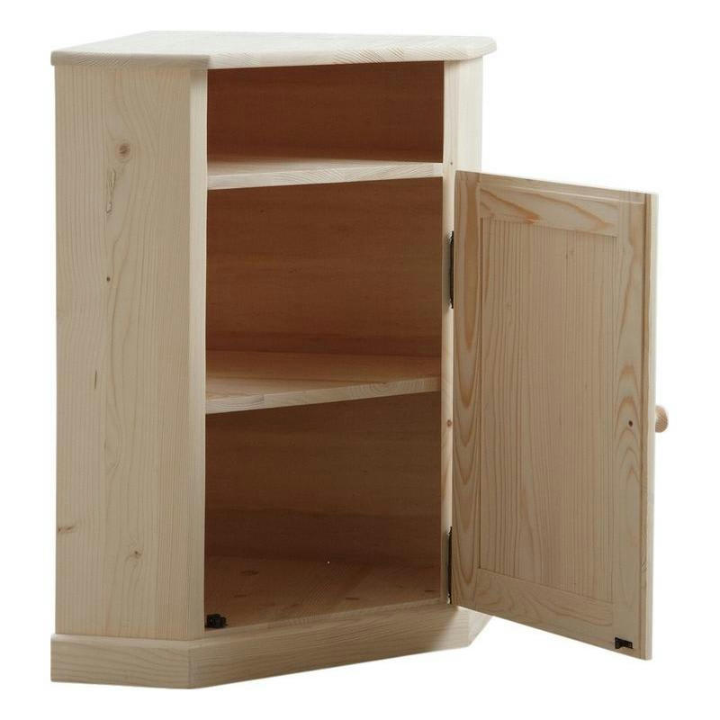 - Petit meuble d'angle en bois brut