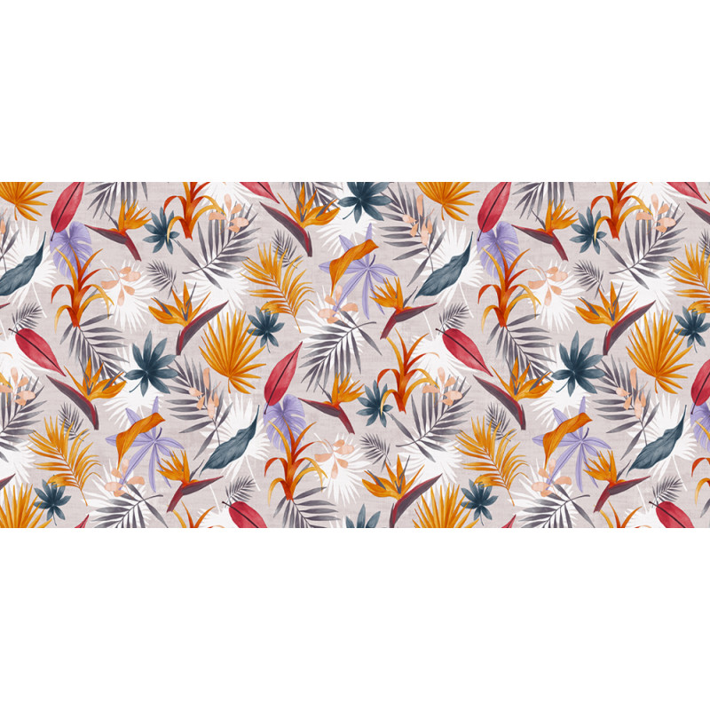 Nappe en PVC non tissé Nature taupe et rouge 140 cm au mètre