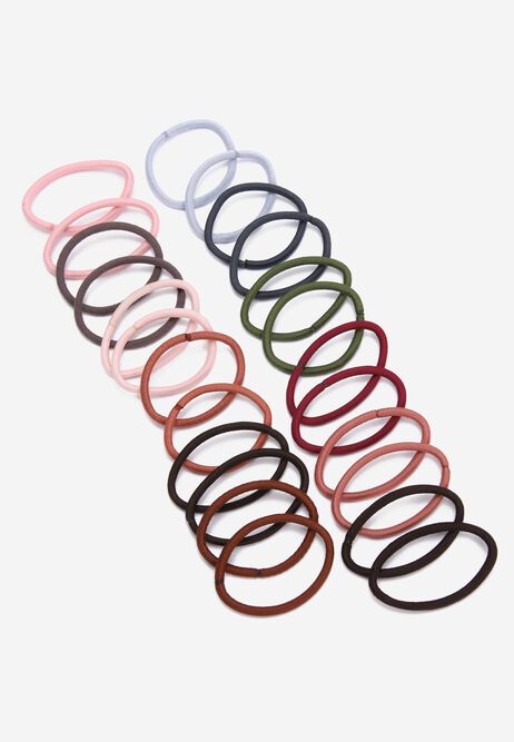 Womens 24pk Light Blue Assorted Elastic Hair Ties