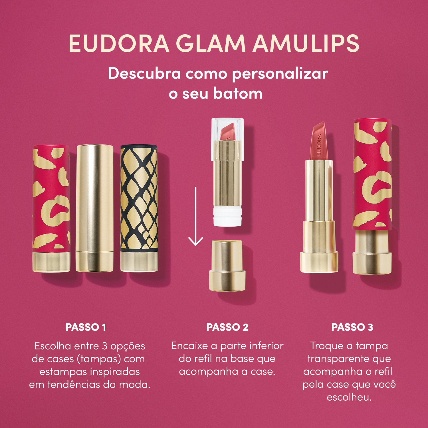 Combo Sofisitcada e Confiante: Batom Marrom 3,4g   Case Dourado