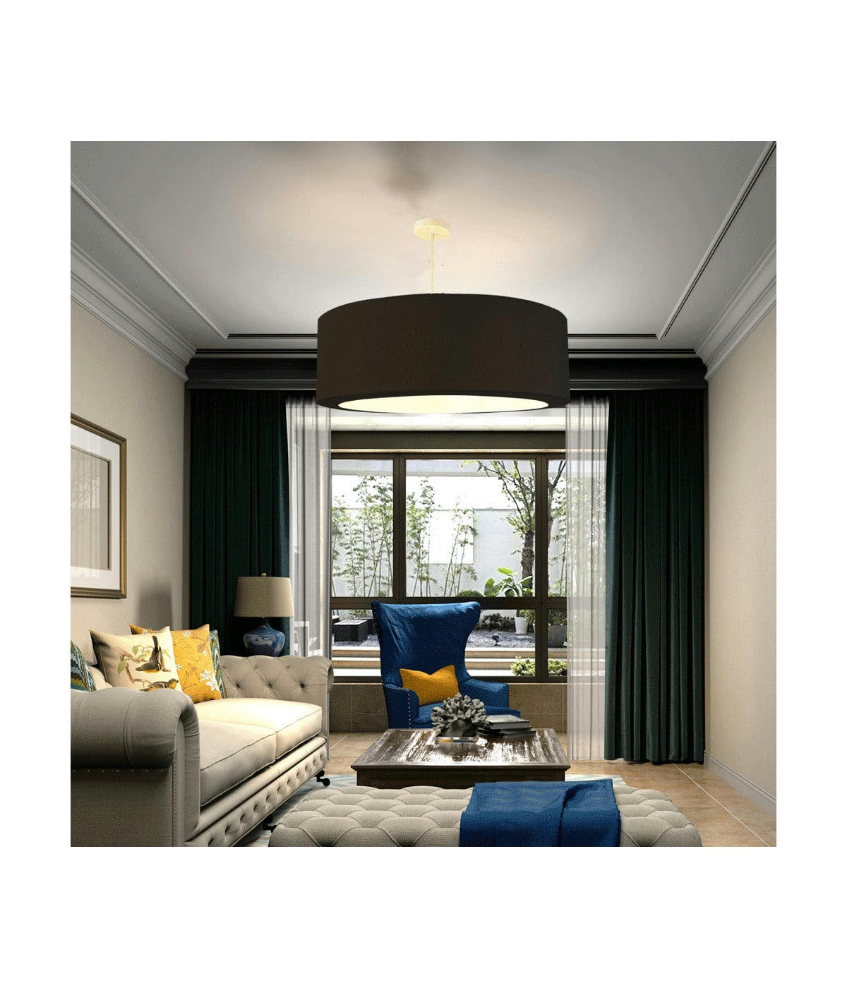 RONDO - Suspension Silvio Noir D: 65 x H: 25