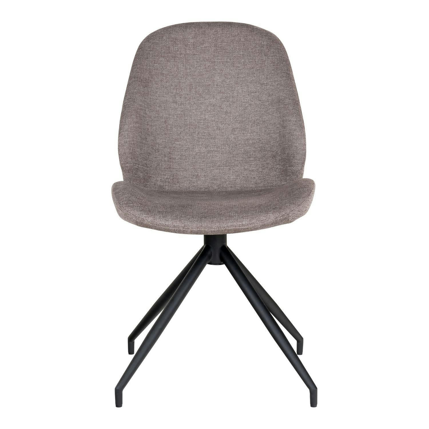 MONTE CARLO - Lot de 2 chaises en tissu et métal gris