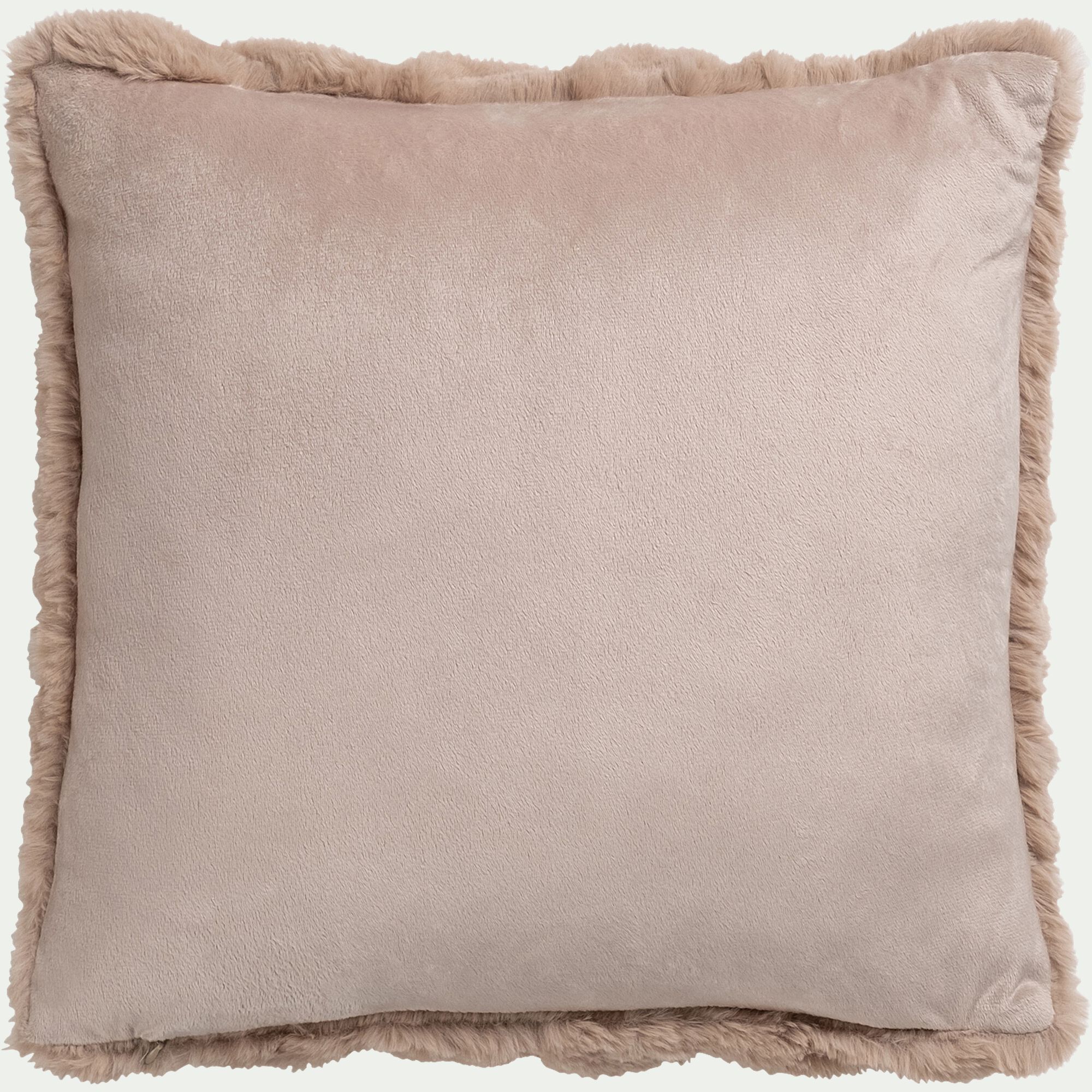 CARINO - Coussin imitation fourrure 45x45cm - beige alpilles