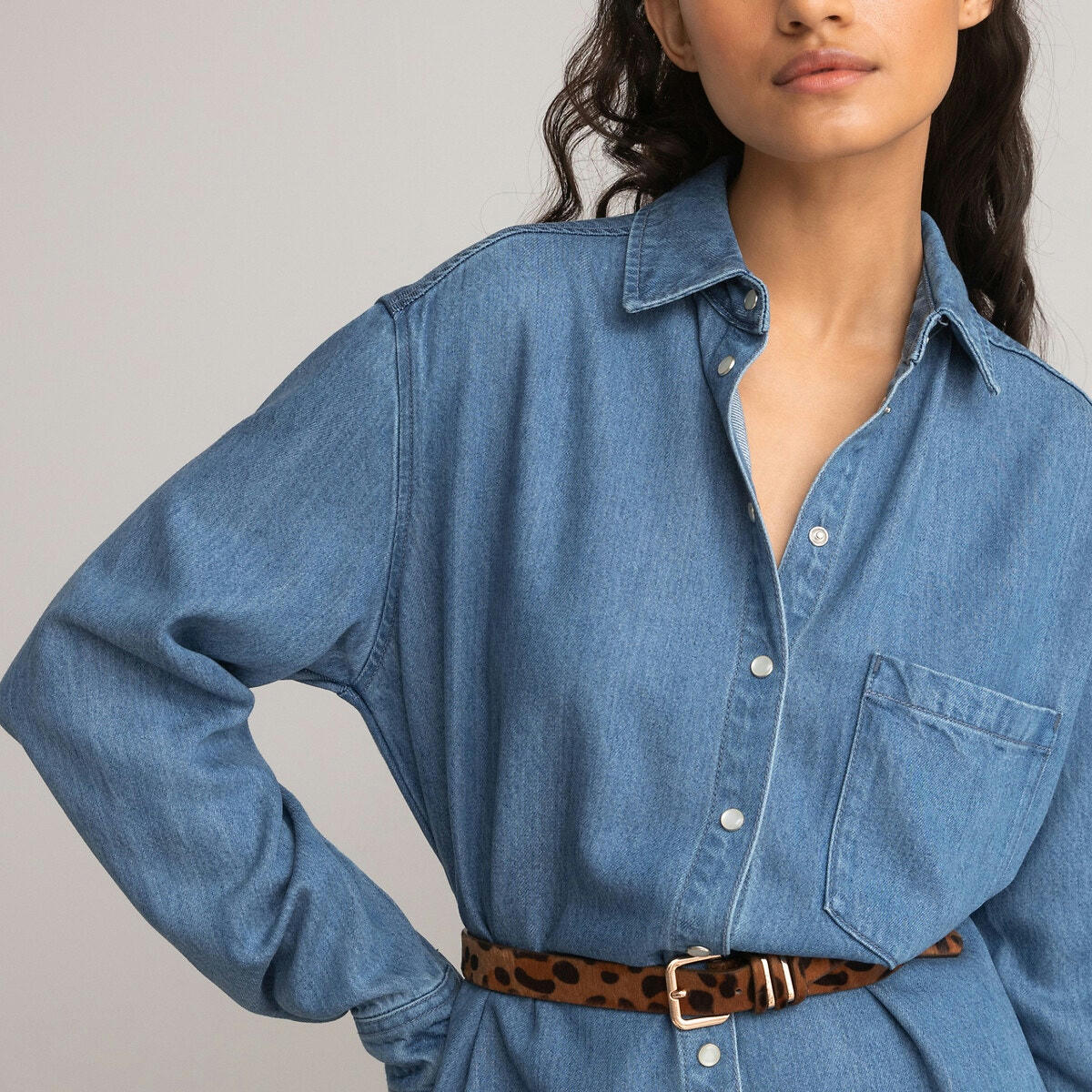 Robe chemise longue, manches longues