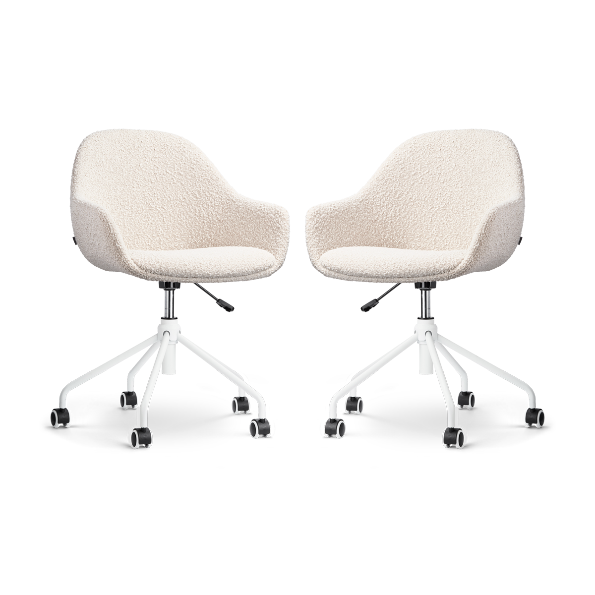 Nolon Nout-Mae Bureaustoelen Set van 2 - Bouclé Beige - Wit