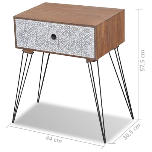 NNEVL Nightstands with Drawer 2 pcs Brown