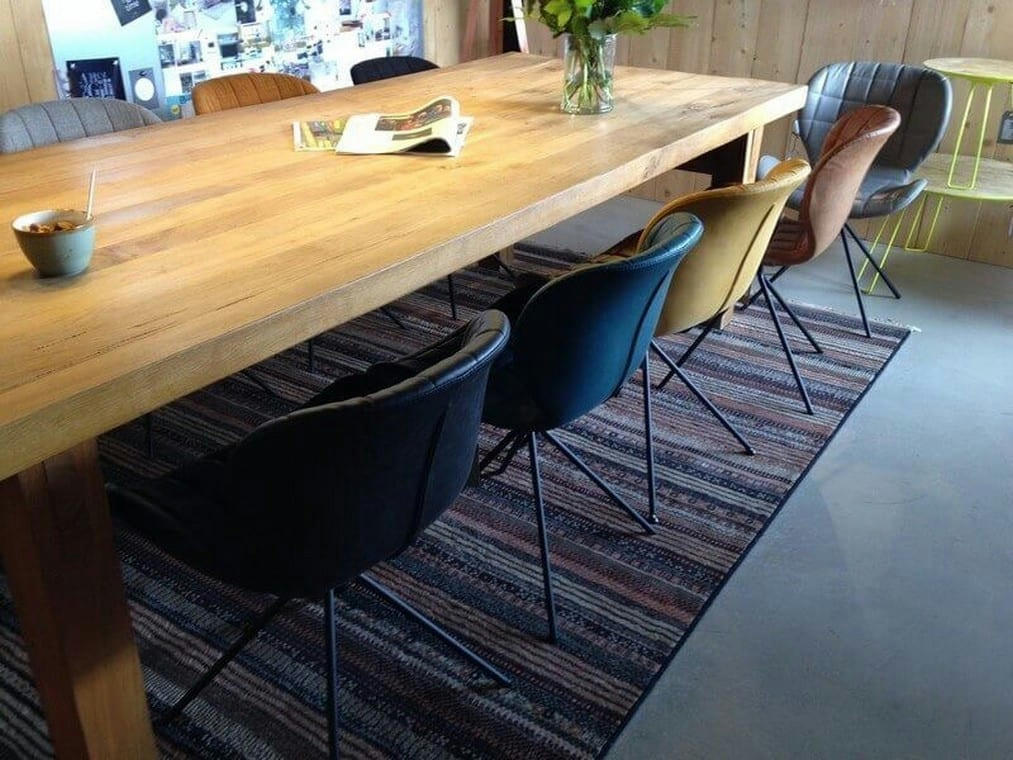 OMG - Chaise design aspect cuir bleu