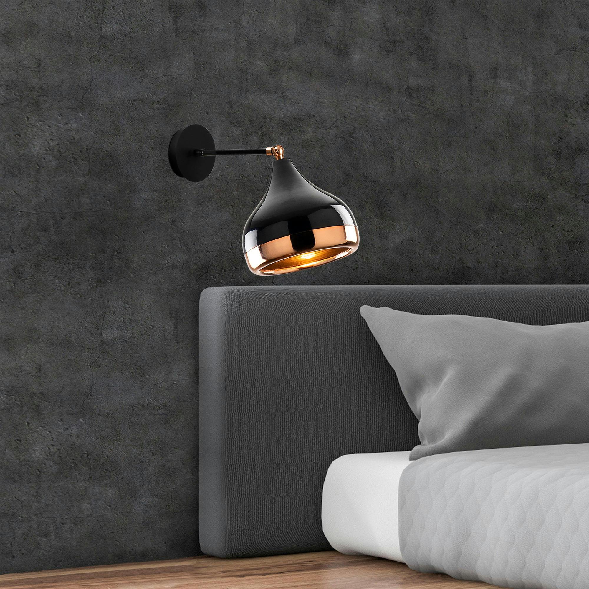Applique murale orientable noir & cuivré, moderne chic SILE