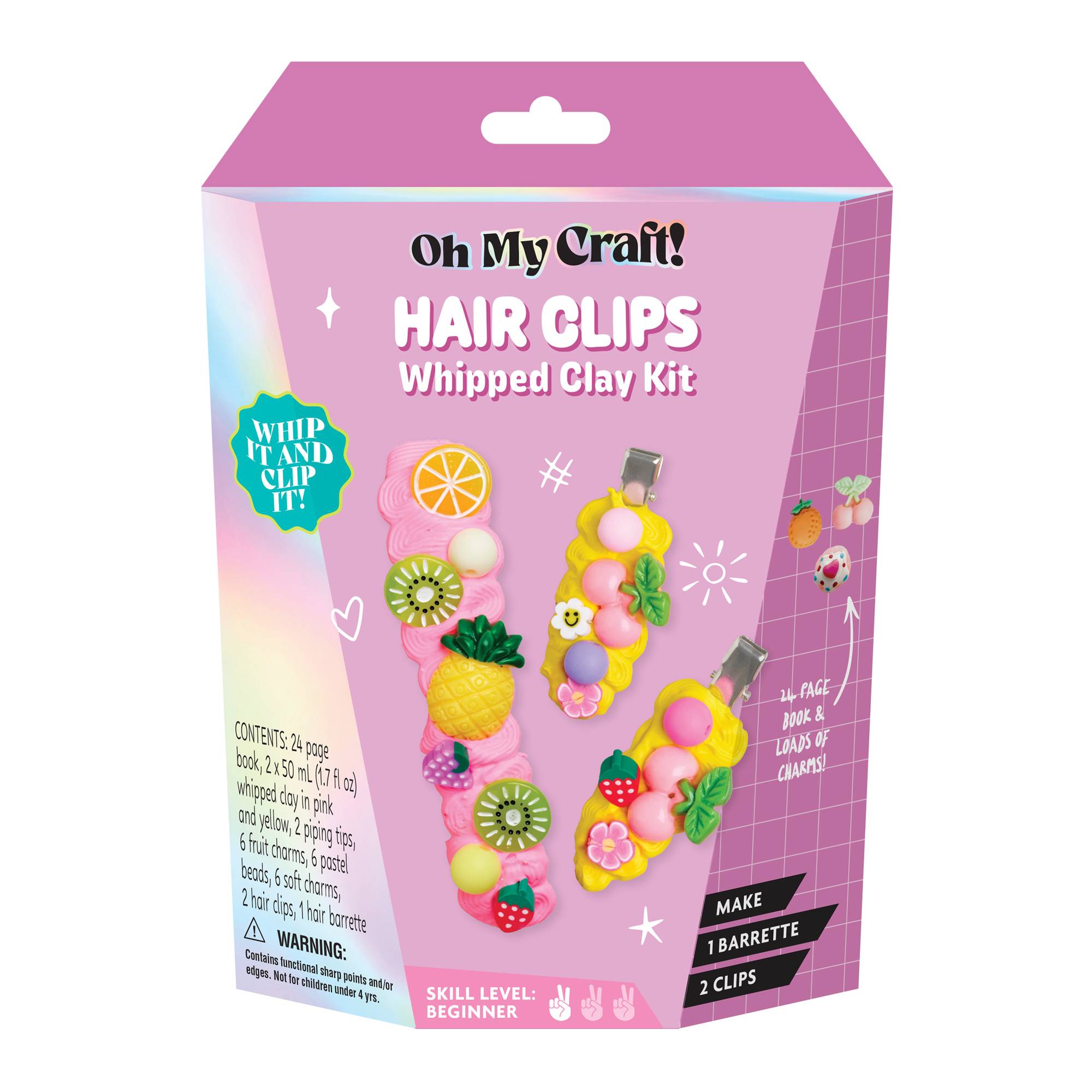 Oh My Craft! Hair Clips Whipped Clay Kit