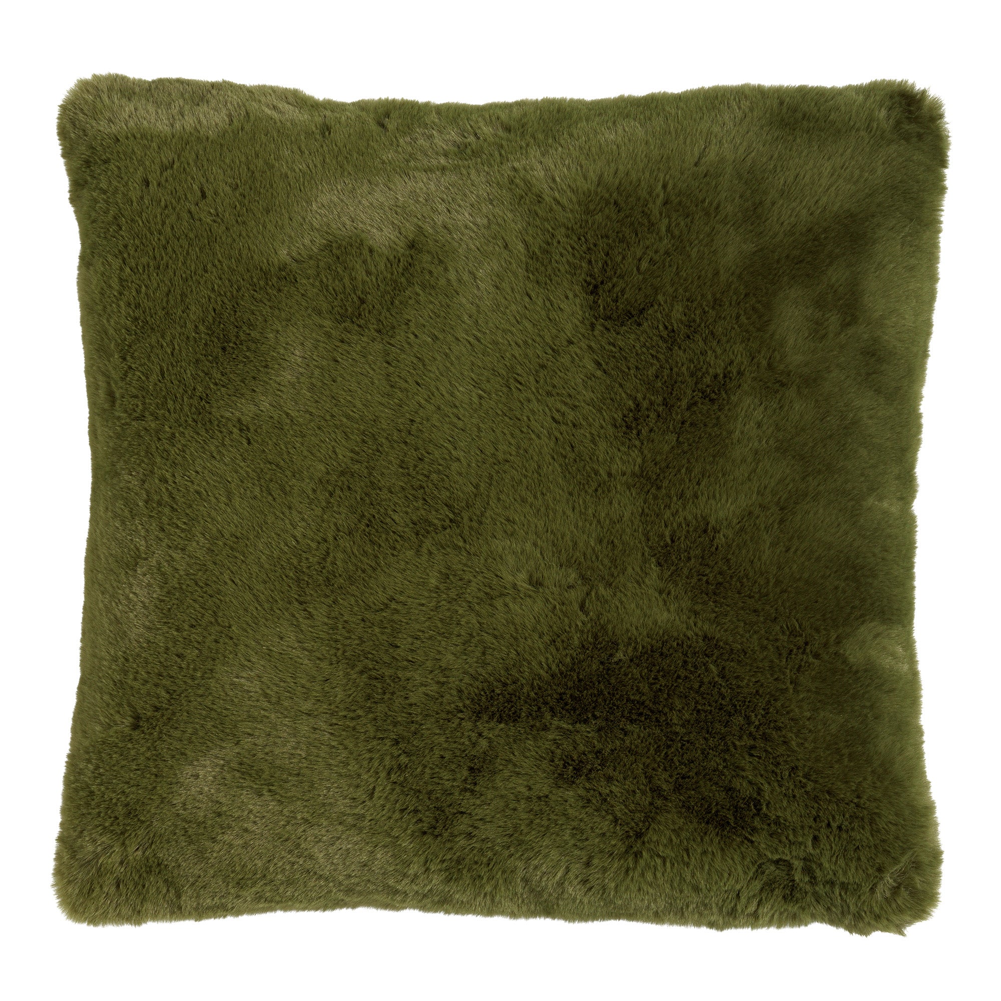 ZAYA - sierkussen 45x45 cm - bontlook - effen kleur - Chive - groen