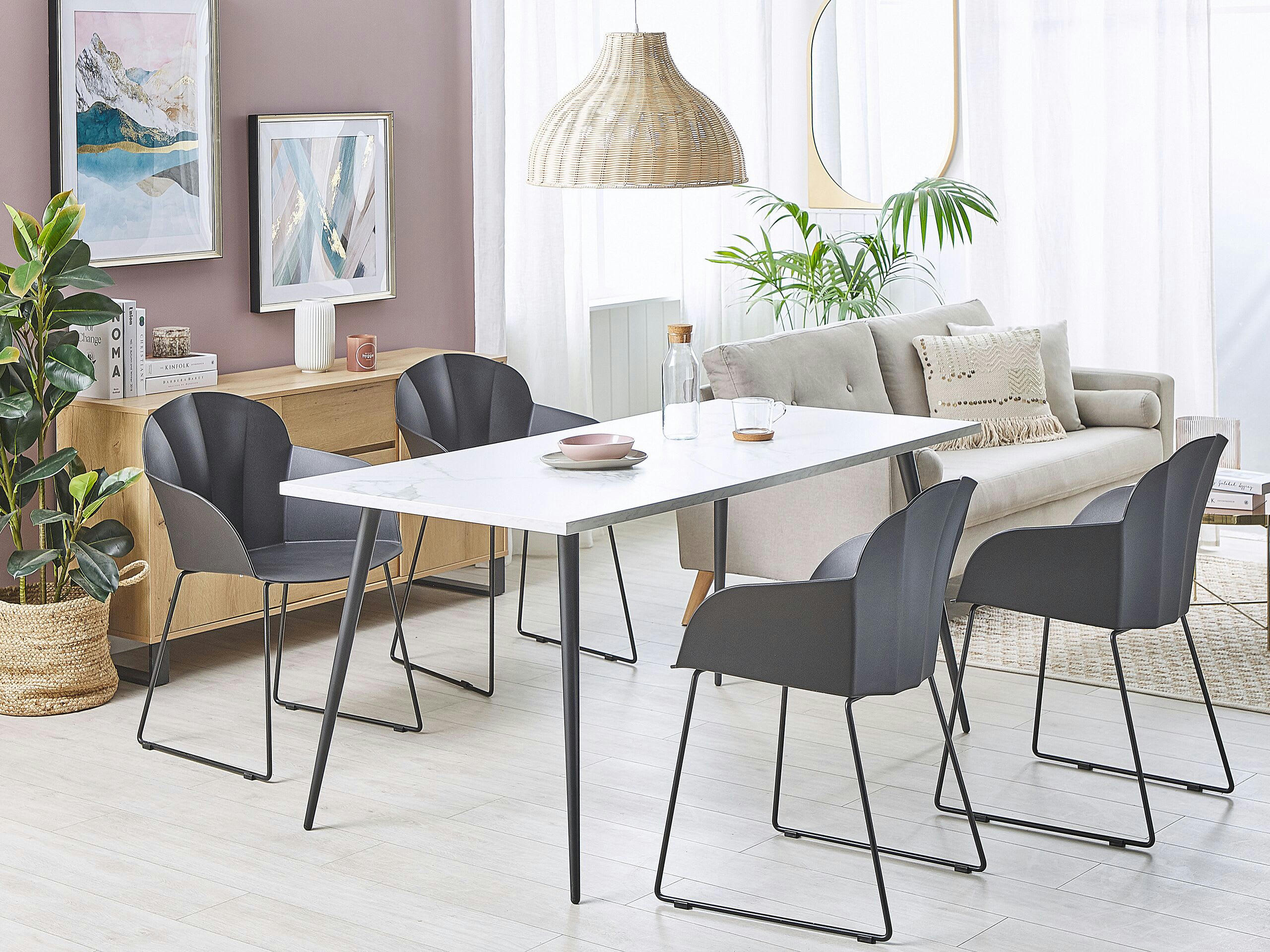 SYLVA - Lot de 2 chaises de salle à manger noires