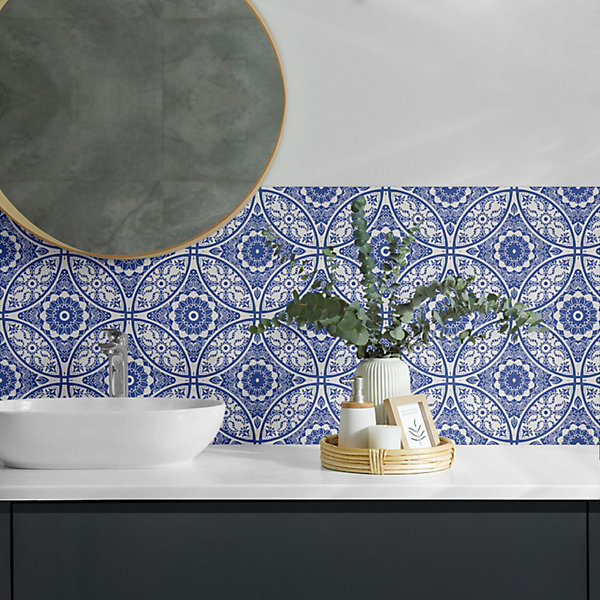 Panneau Mural PVC Wallfluent 50x50 cm Motif Floral 4 pièces
