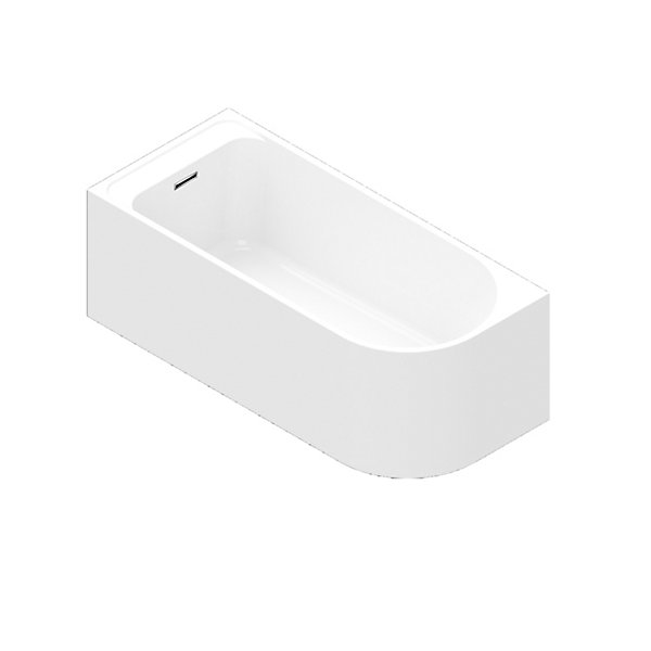 Baignoire adossée pour angle gauche 170x75 cm Oguta blanc