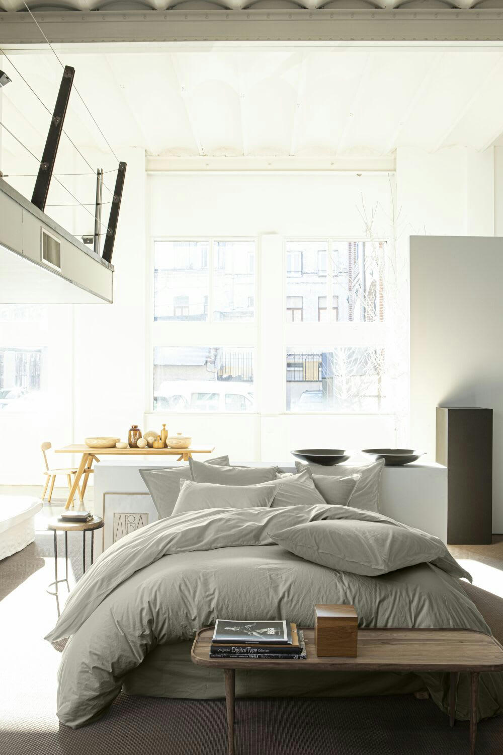 UNI - Housse de couette lin lave beige 240x260 cm