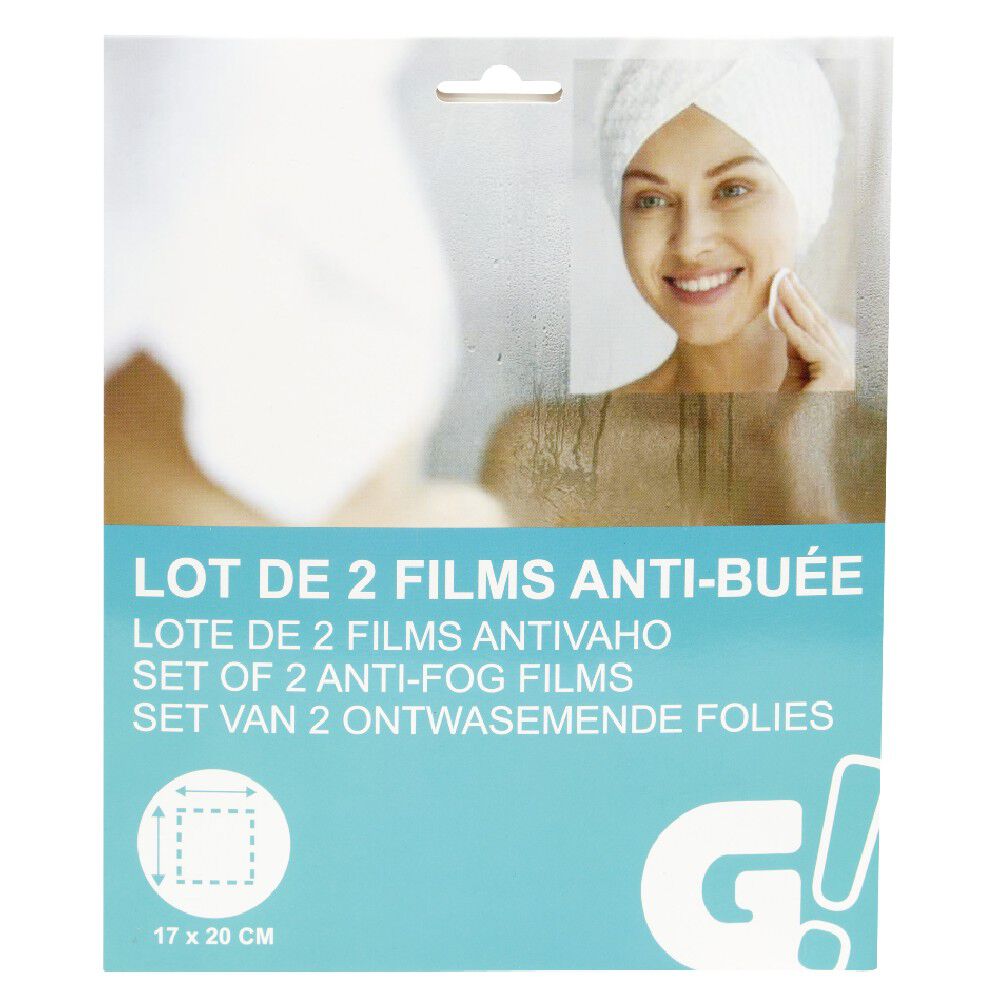 Film anti buée adhérent pour miroir ou fenêtre x2