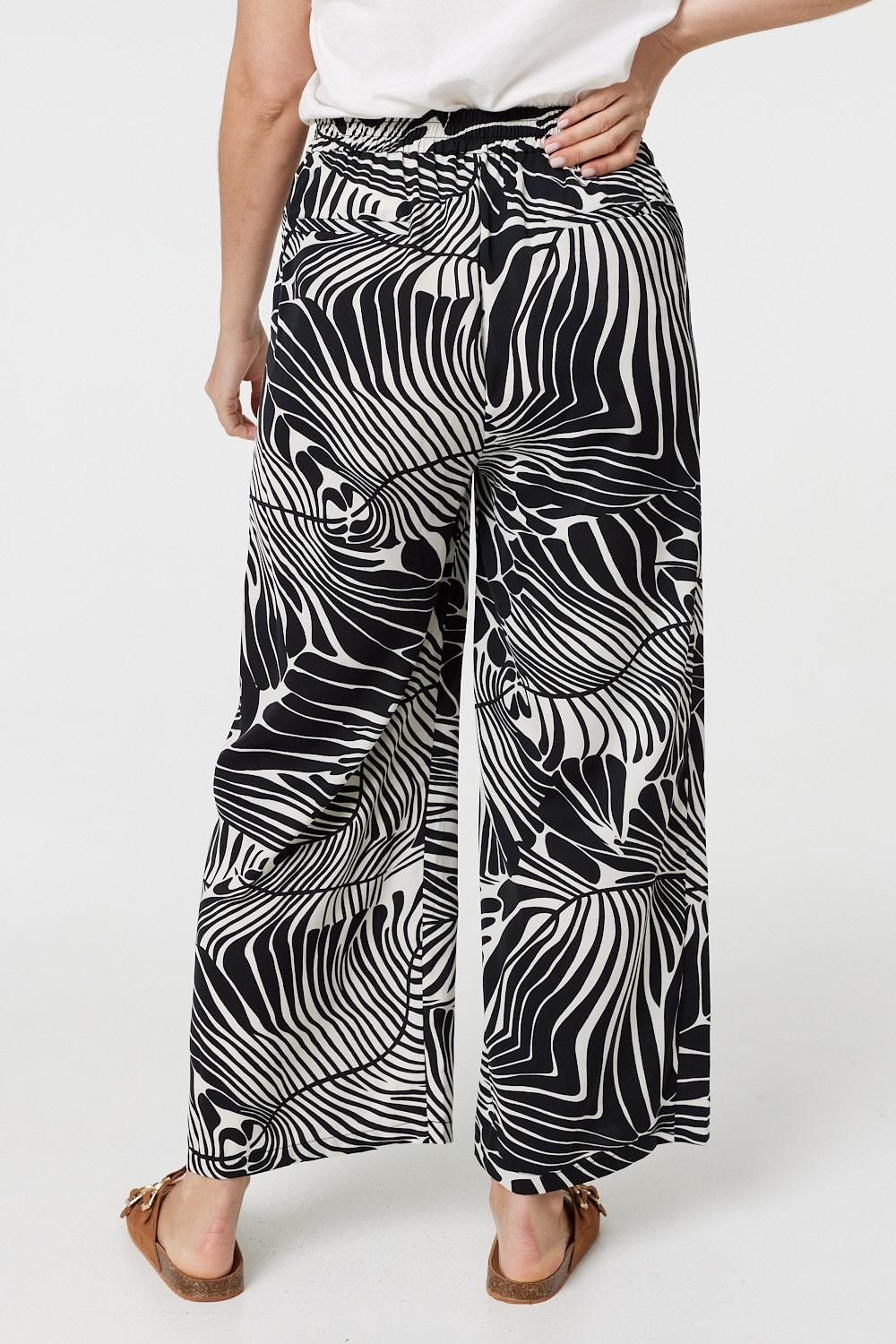 Izabel London Printed High Waisted Wide Leg Trousers