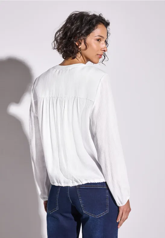Crinkle-Bluse mit Raffung