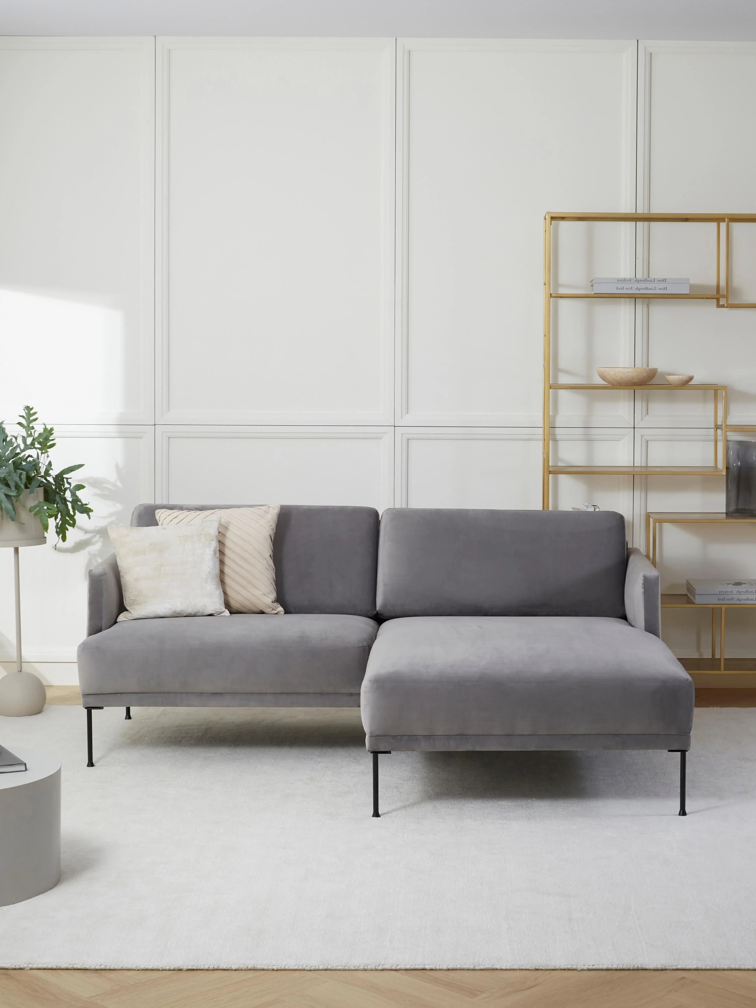Kleines Samt-Ecksofa Fluente