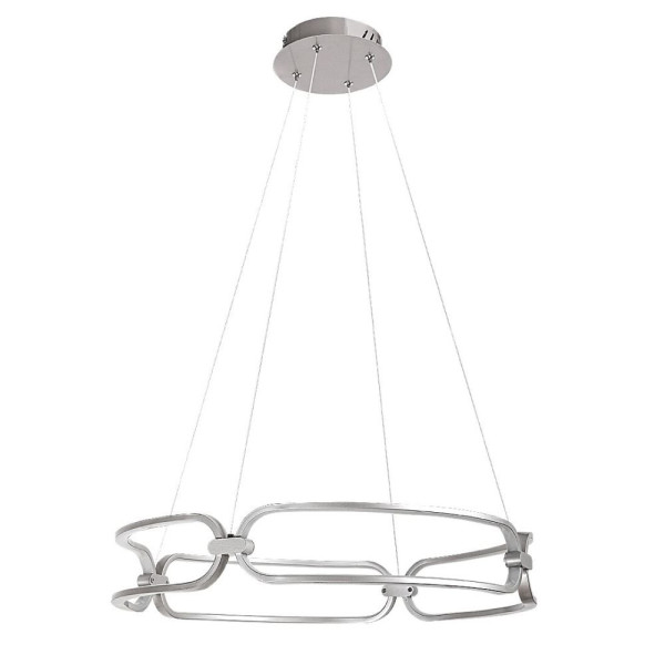 Lampa wisząca Fringilla chrom satynowany-biała LED 1x67W 3750lm Rabalux