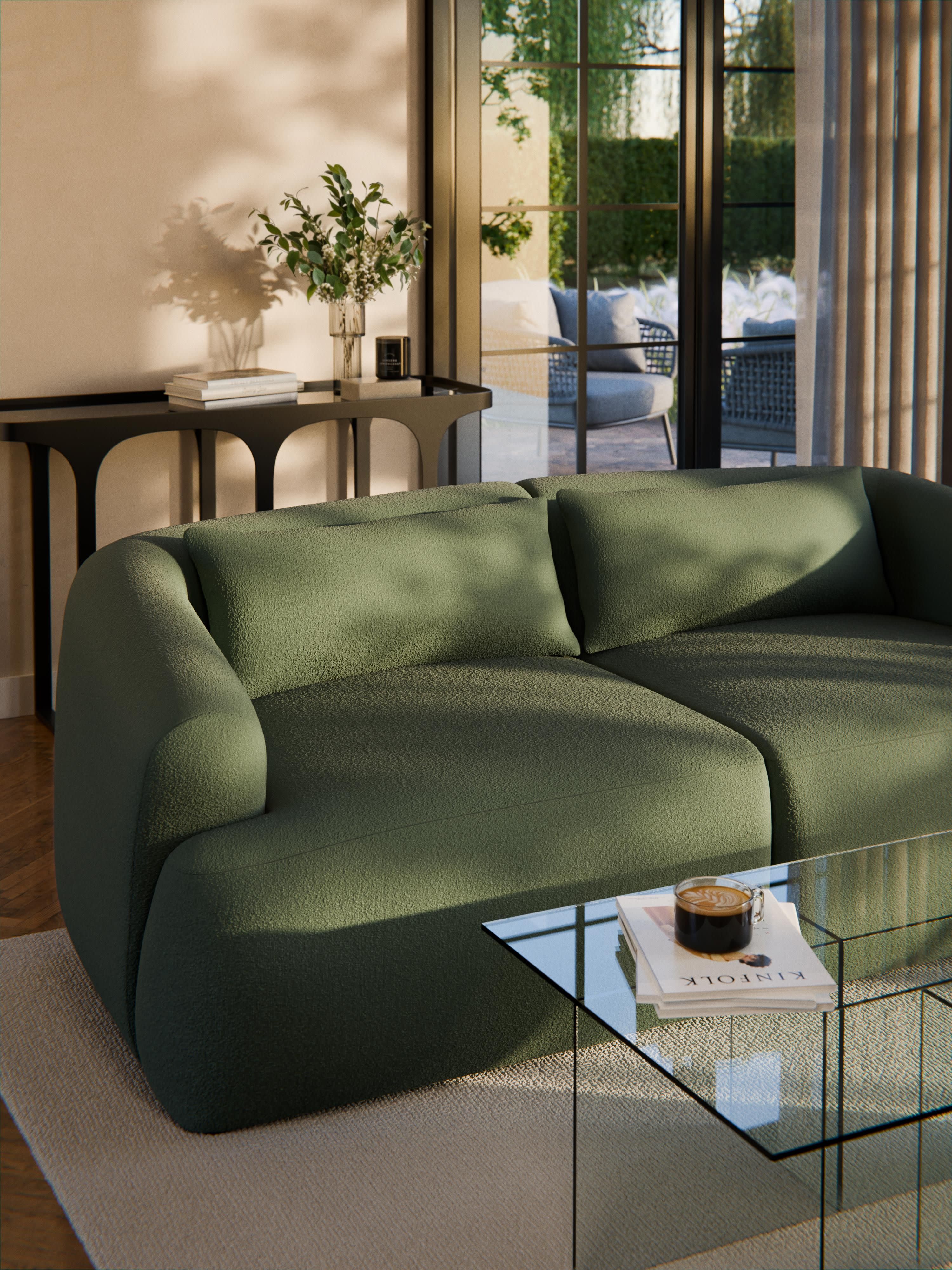 Bouclé-Sofa-Kissen Sofia
