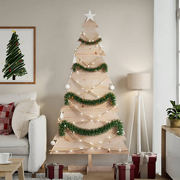 Arbre de Noël en bois pour décoration 180 cm bois massif de pin vidaXL