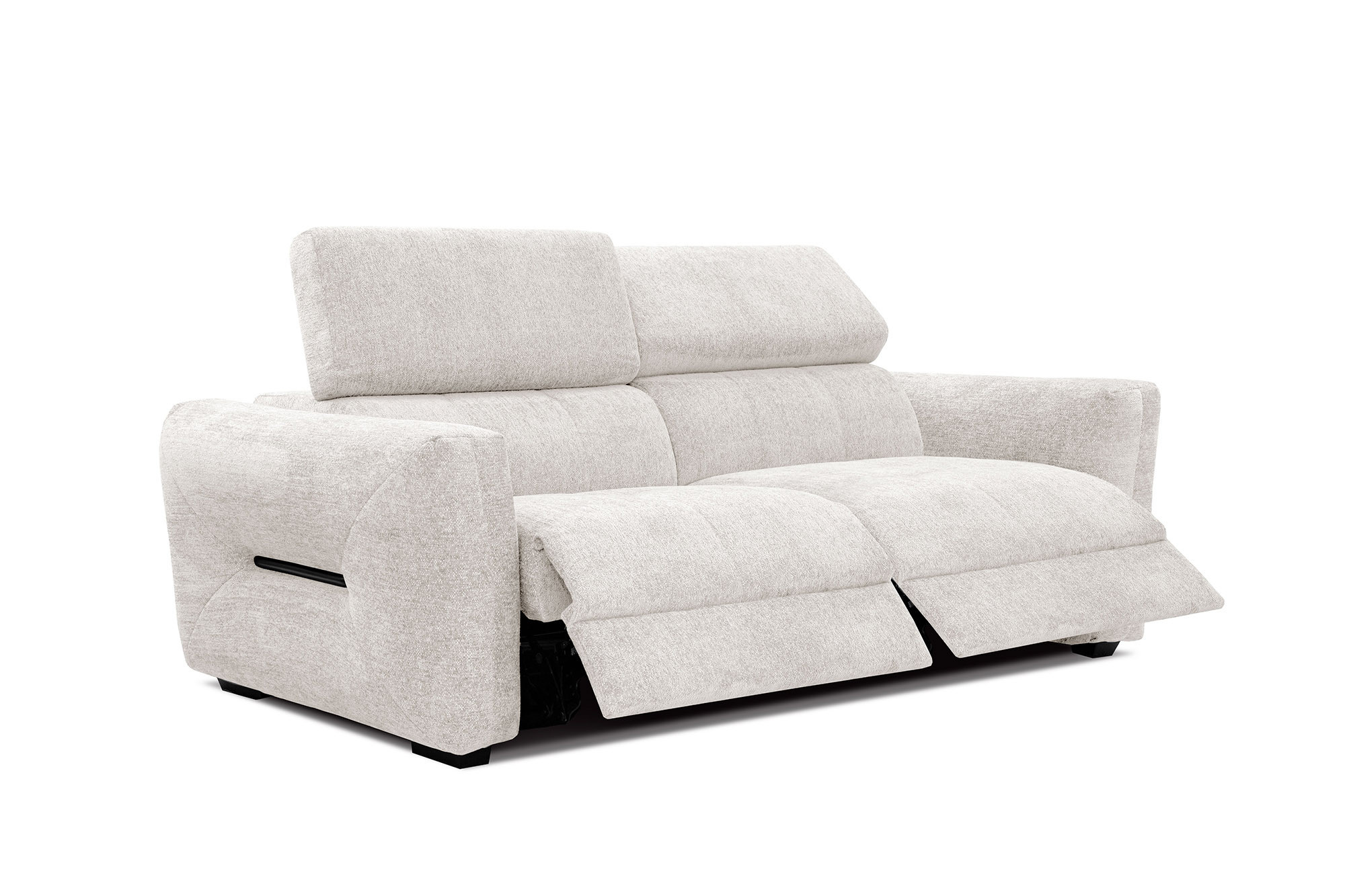 CALVERA Sofa 3 osobowa, 2 x Relax Zero Gravity, biała