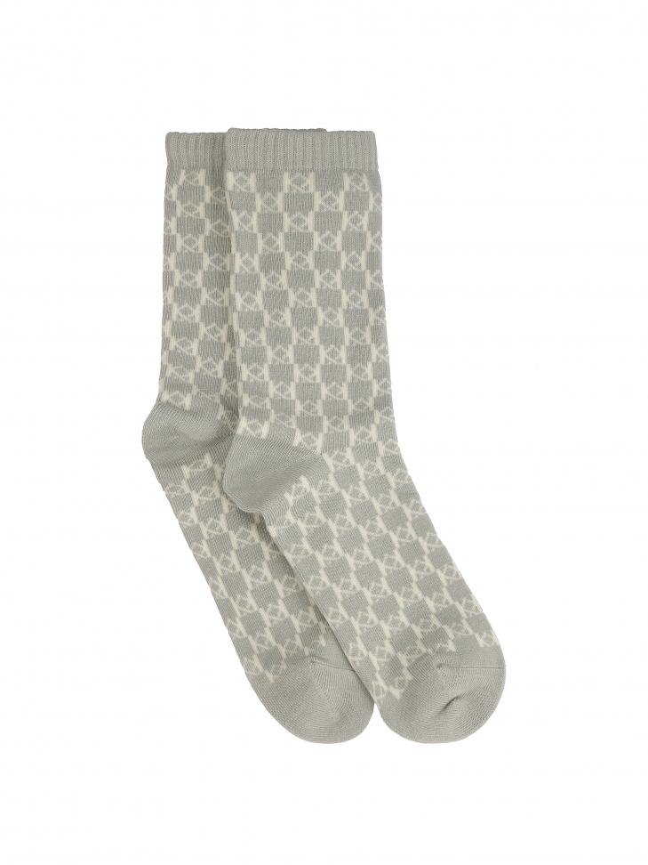 Grey socks with KAZAR monograms