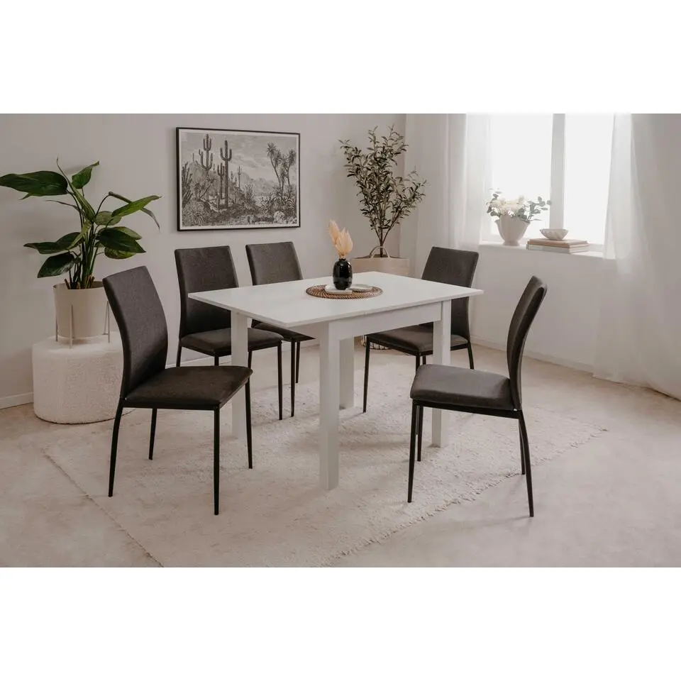 Uitschuifbare eettafel Coburg 80/120 - wit