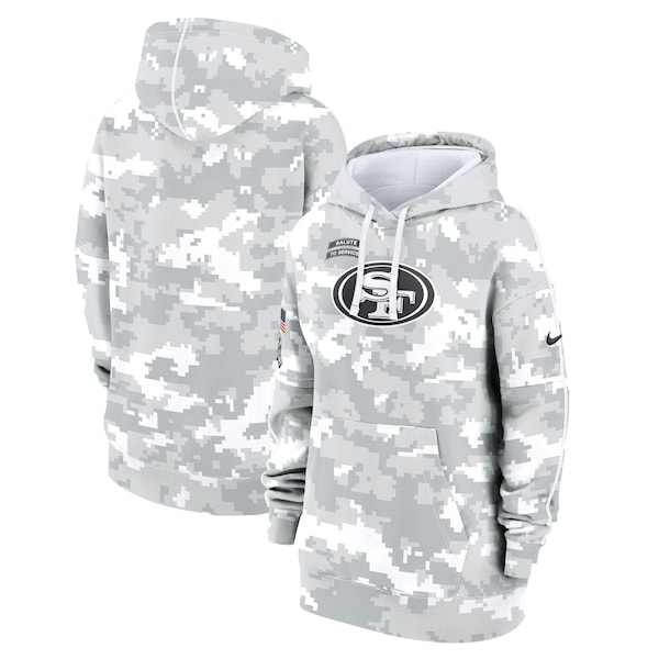 San Francisco 49ers Nike Women's 2024 Salute To Service Club Fleece Pullover Hoodie - Arctic Camo