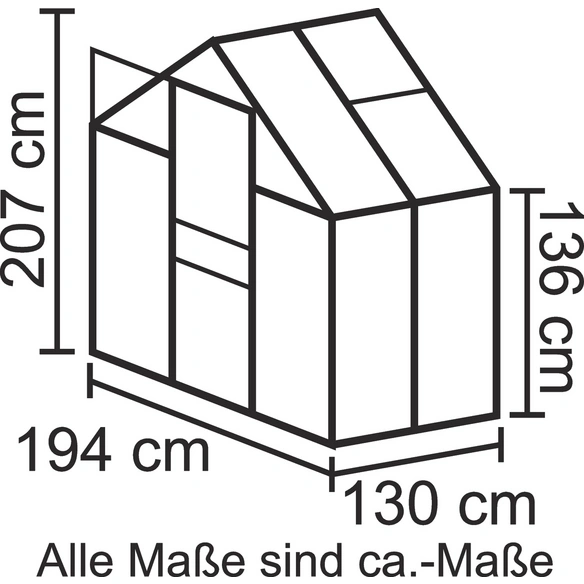 Gewächshaus »Apollo«, 2,5 m², Kunststoff/Aluminium, winterfest