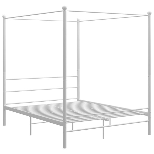 Rama łóżka Biały 160 x 200 cm Metal vidaXL